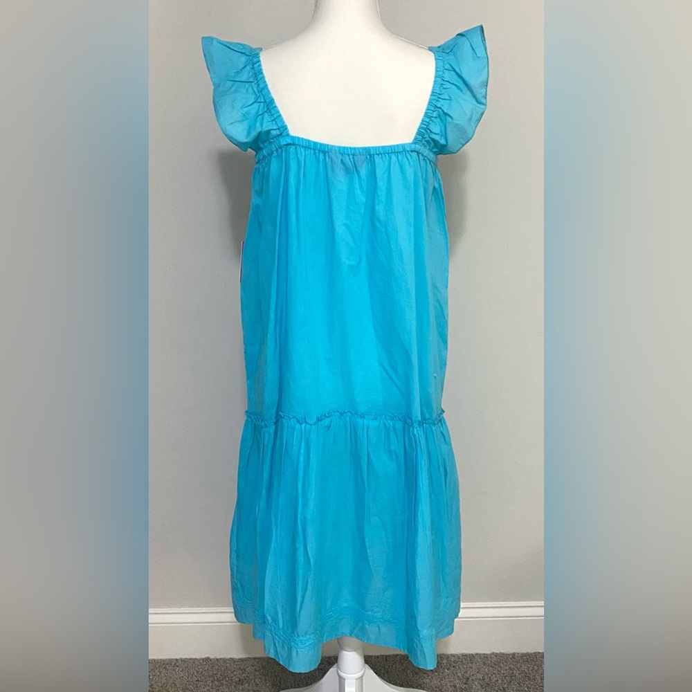 Simply Southern Womens L Solid Blue Midi Dress Boho Summer Fairy Cottagecore - Picture 6 of 14